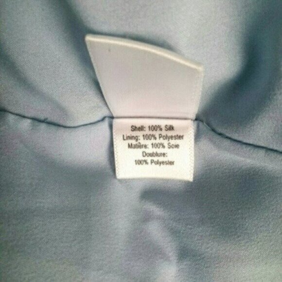 Vera Wang Lavender Label Floral Silk Sundress Blue Size 10 - Picture 6 of 6